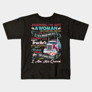 Assuming I'm Just A Woman Grumpy Old Trucker Kids T-Shirt